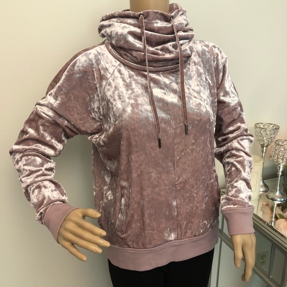 Betsy Johnson Velvet Funnel Neck Pullover - Picture 2 of 9